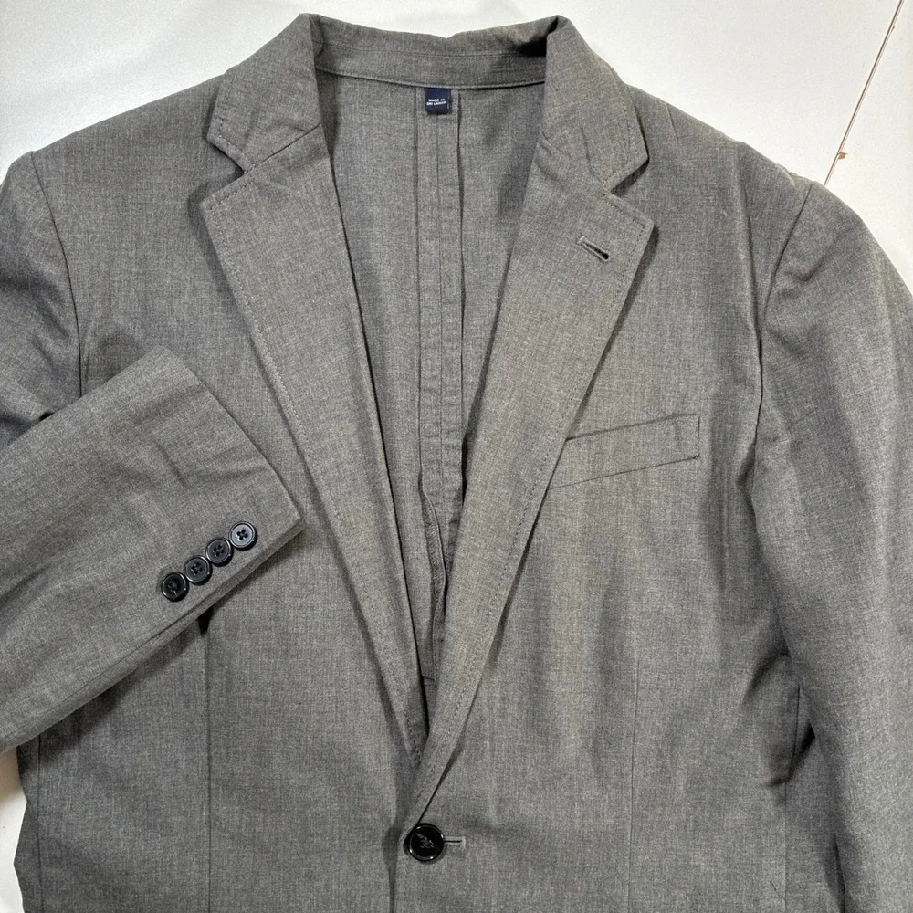 J.Crew Thompson Unstructured Blazer 38 Grey‎ Cotton Twill Jacket (Tag 36)